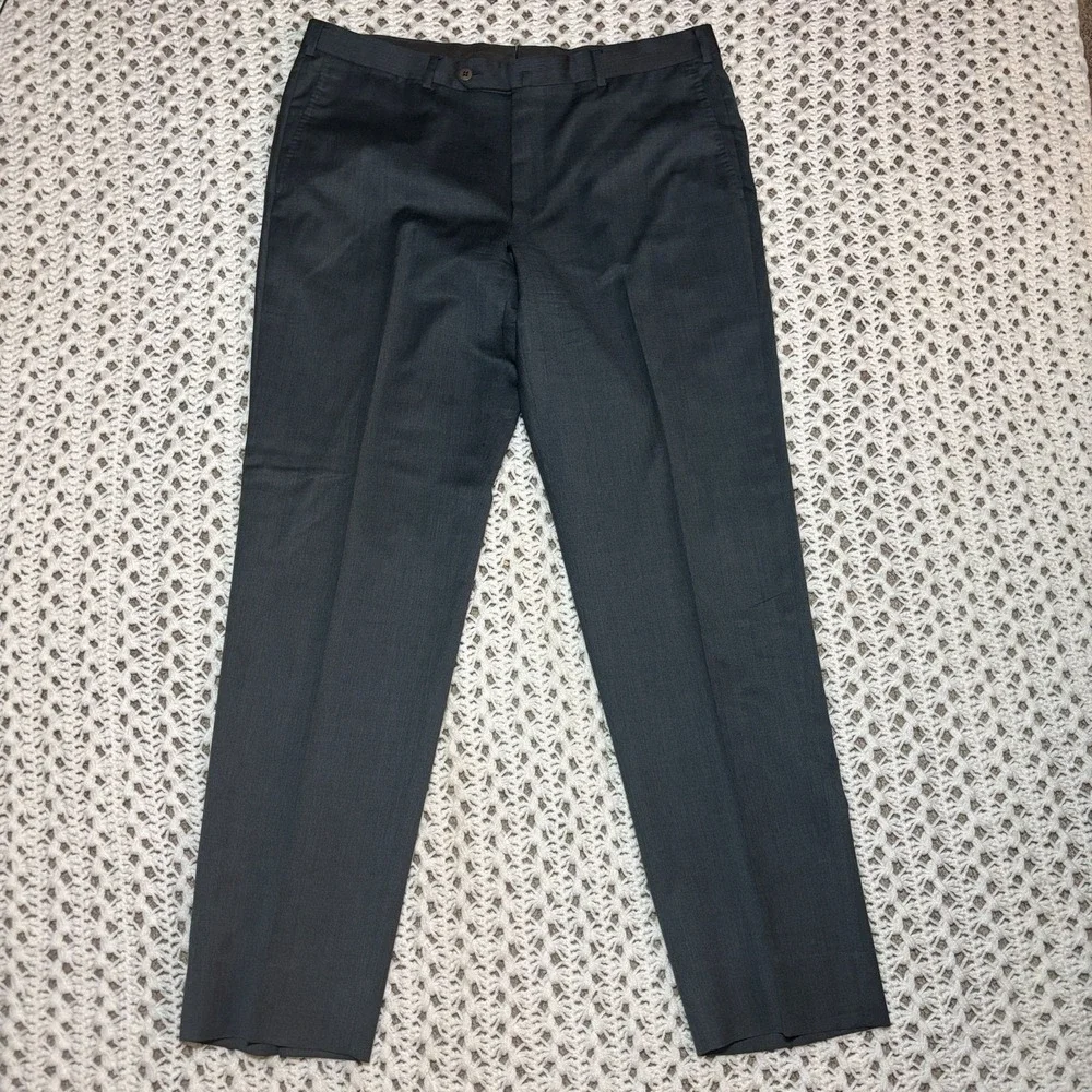 Ermenegildo Zegna Mens Wool Micronsphere‎ Gray Dress Pants Size 52R 36x30.5